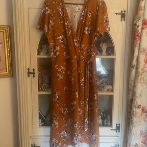 Apt. 9 Floral Midi Dress in Orange and White